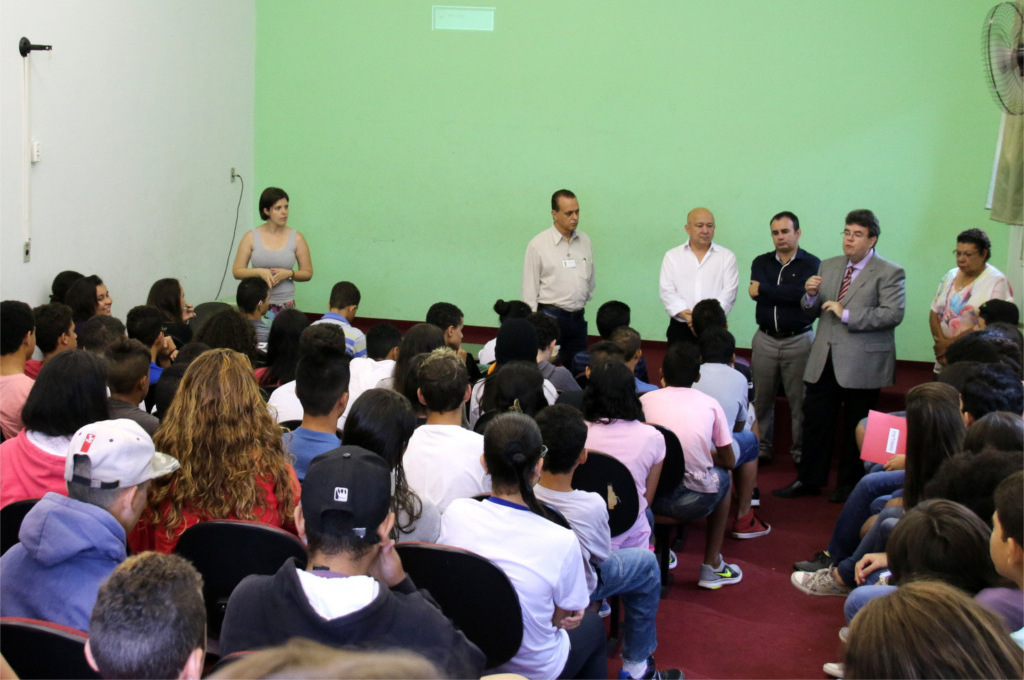 Palestra na Escola Municipal Dalila Galli, em 19/2, em São Carlos (SP). Foto: FAI.UFSCar