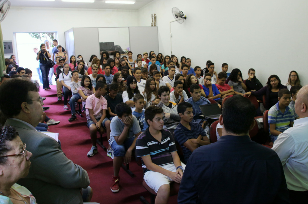 Palestra na Escola Municipal Dalila Galli, em 19/2, em São Carlos (SP). Foto: FAI.UFSCar