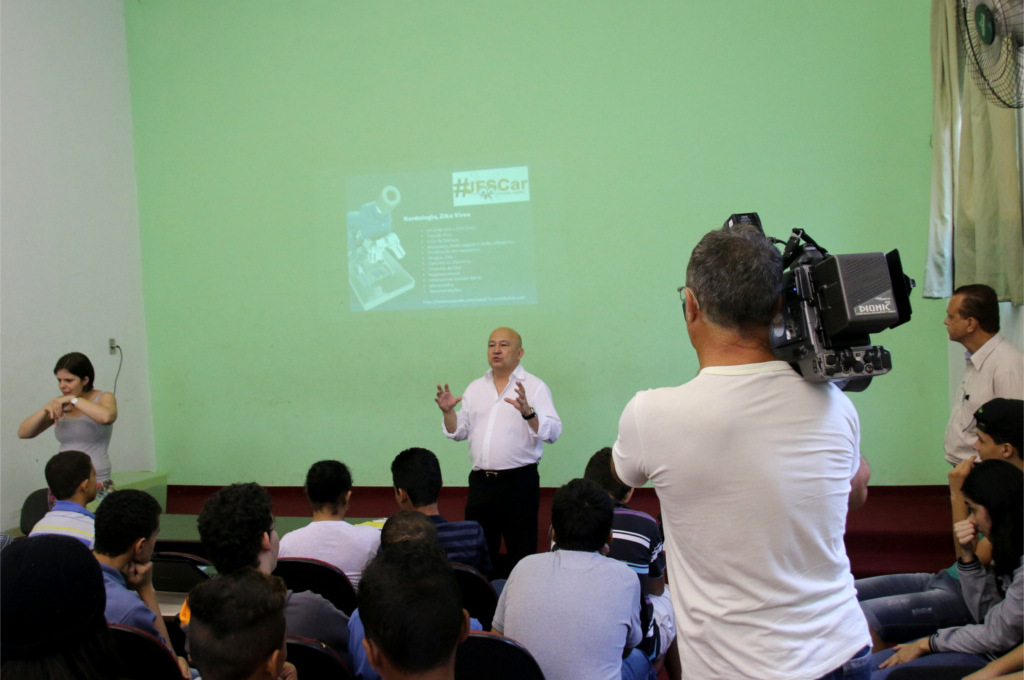 Palestra na Escola Municipal Dalila Galli, em 19/2, em São Carlos (SP). Foto> FAI.UFSCar