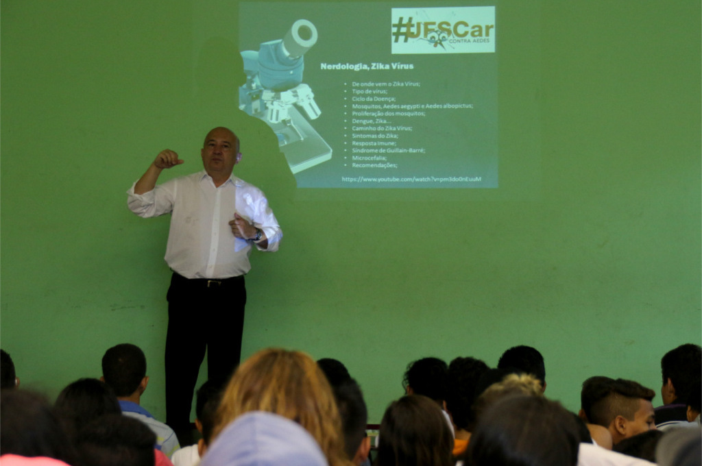 Palestra na Escola Municipal Dalila Galli, em 19/2, em São Carlos (SP). Foto: FAI.UFSCar